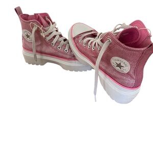 Converse Chuck Taylor All Star Lugged Lift Platform Metallic Pink High-Tops 3.5